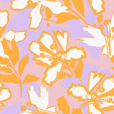 Moda tekstil, grafik, arka plan ve el sanatları için kusursuz desenli fırça darbeleri