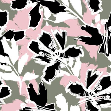 Moda tekstil, grafik, arka plan ve el sanatları için kusursuz desenli fırça darbeleri