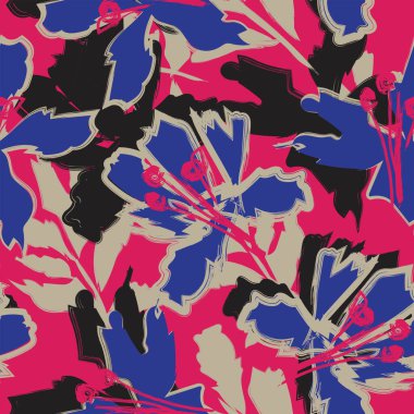 Moda tekstil, grafik, arka plan ve el sanatları için kusursuz desenli fırça darbeleri