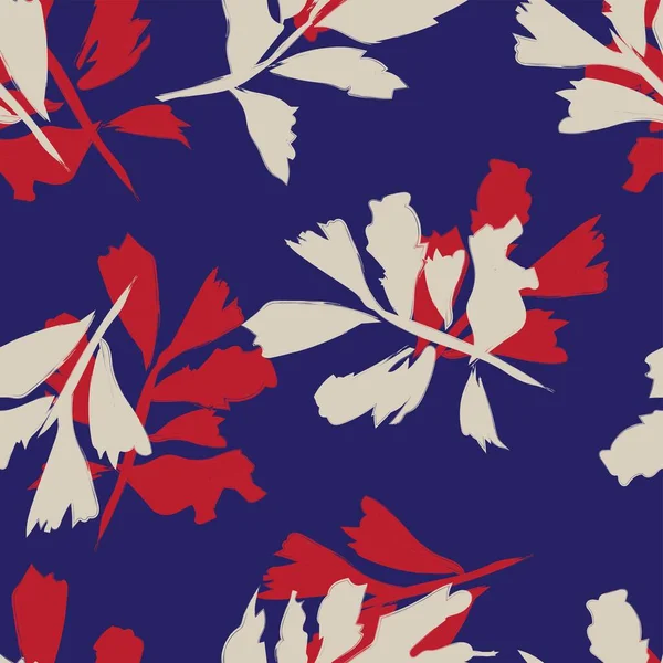 Brush Strokes Tropical Leaf Seamless Pattern Design Fashion Textiles Graphics — стоковый вектор