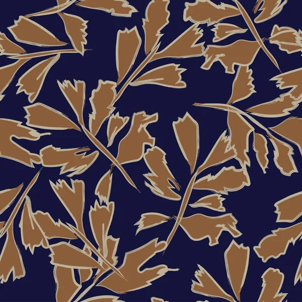 Moda tekstil, grafik ve el sanatları için Tropik Yaprak desenli fırça darbeleri