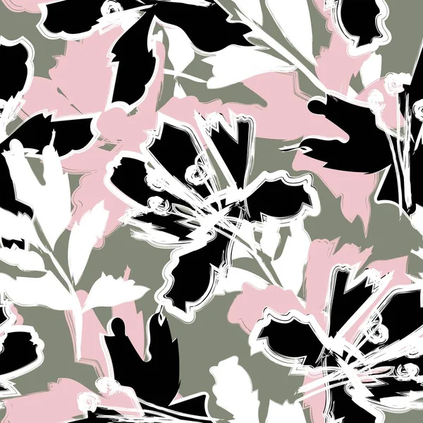 Moda tekstil, grafik, arka plan ve el sanatları için kusursuz desenli fırça darbeleri