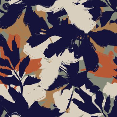 Moda tekstil, grafik, arka plan ve el sanatları için kusursuz desenli fırça darbeleri