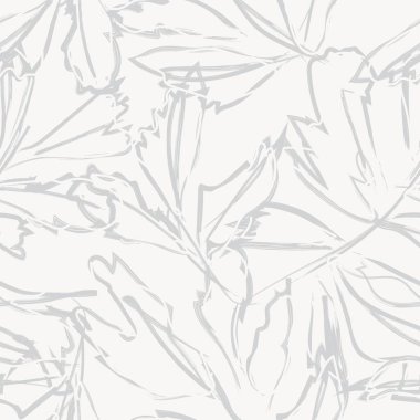 Moda tekstil, grafik ve el sanatları için Tropik Yaprak desenli fırça darbeleri