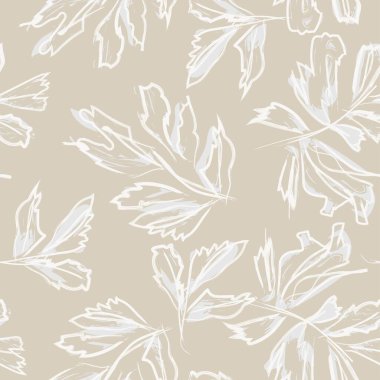 Moda tekstil, grafik ve el sanatları için Tropik Yaprak desenli fırça darbeleri