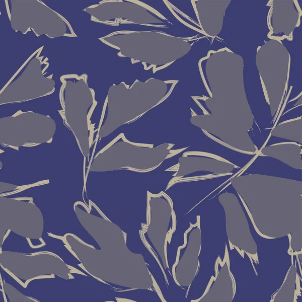 Moda tekstil, grafik ve el sanatları için Tropik Yaprak desenli fırça darbeleri