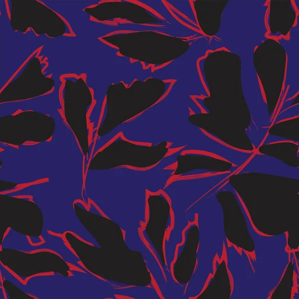 Moda tekstil, grafik ve el sanatları için Tropik Yaprak desenli fırça darbeleri