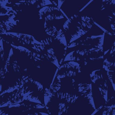 Moda tekstil, grafik ve el sanatları için Tropik Yaprak desenli fırça darbeleri