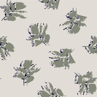 Moda tekstil, grafik ve el sanatları için Tropik Yaprak desenli fırça darbeleri