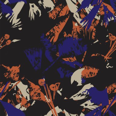 Moda tekstil, grafik, arka plan ve el sanatları için kusursuz desenli fırça darbeleri