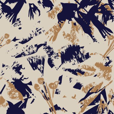 Moda tekstil, grafik, arka plan ve el sanatları için kusursuz desenli fırça darbeleri