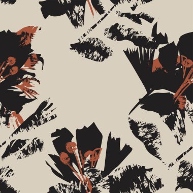 Moda tekstil, grafik, arka plan ve el sanatları için kusursuz desenli fırça darbeleri