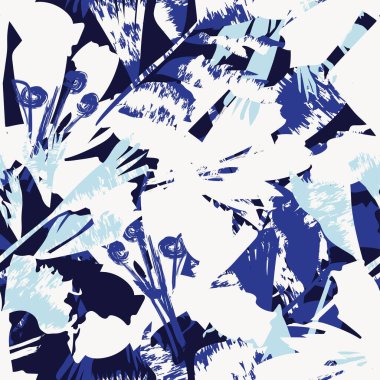 Moda tekstil, grafik, arka plan ve el sanatları için kusursuz desenli fırça darbeleri