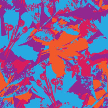 Moda tekstil, grafik, arka plan ve el sanatları için kusursuz desenli fırça darbeleri