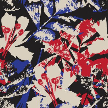 Moda tekstil, grafik, arka plan ve el sanatları için kusursuz desenli fırça darbeleri