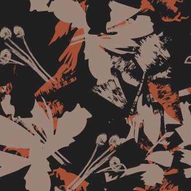 Moda tekstil, grafik, arka plan ve el sanatları için kusursuz desenli fırça darbeleri