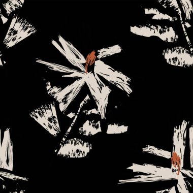 Moda tekstil, grafik, arka plan ve el sanatları için kusursuz desenli fırça darbeleri