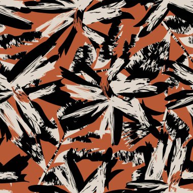 Moda tekstil, grafik, arka plan ve el sanatları için kusursuz desenli fırça darbeleri