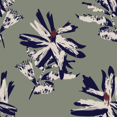 Moda tekstil, grafik, arka plan ve el sanatları için kusursuz desenli fırça darbeleri