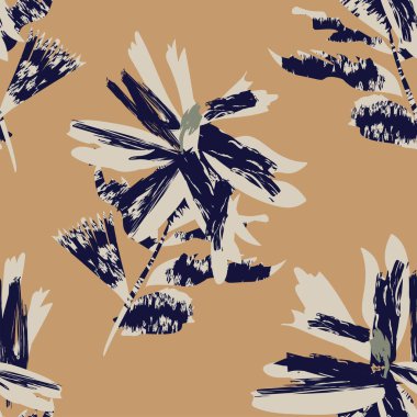 Moda tekstil, grafik, arka plan ve el sanatları için kusursuz desenli fırça darbeleri