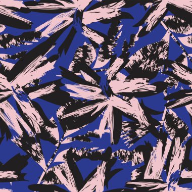 Moda tekstil, grafik, arka plan ve el sanatları için kusursuz desenli fırça darbeleri