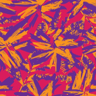 Moda tekstil, grafik, arka plan ve el sanatları için kusursuz desenli fırça darbeleri