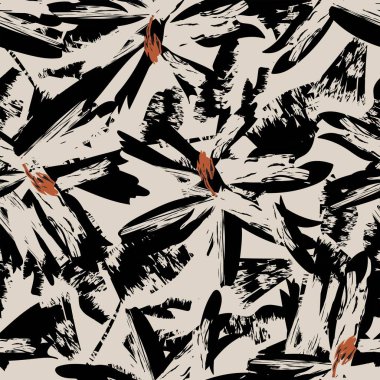 Moda tekstil, grafik, arka plan ve el sanatları için kusursuz desenli fırça darbeleri