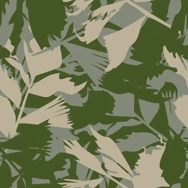 Moda tekstil, grafik ve el sanatları için Tropik Yaprak desenli fırça darbeleri