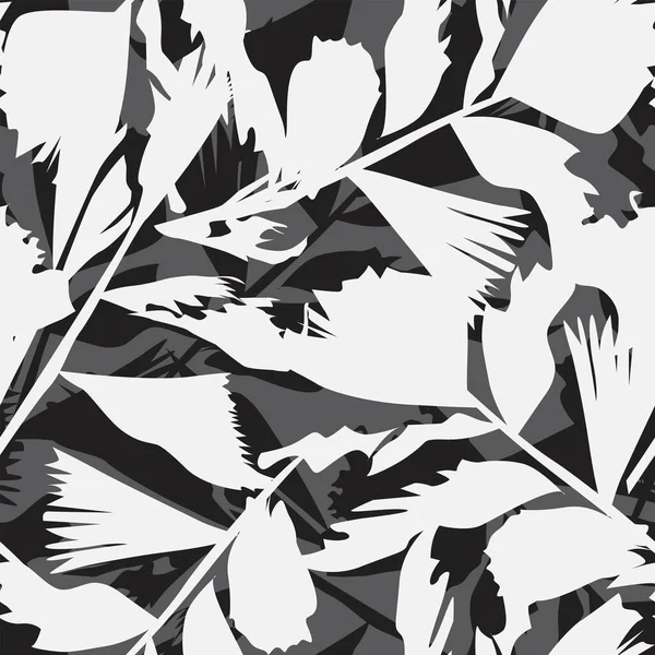 Coups Pinceau Tropical Leaf Design Motif Sans Couture Pour Les — Image vectorielle