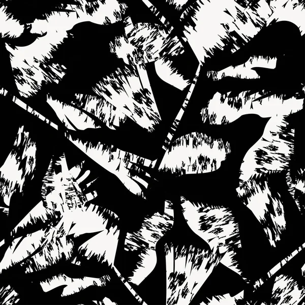 Moda tekstil, grafik ve el sanatları için Tropik Yaprak desenli fırça darbeleri