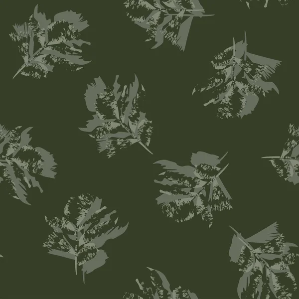 Pinselstriche Tropical Leaf Nahtloses Muster Design Für Modetextilien Grafiken Und — Stockvektor
