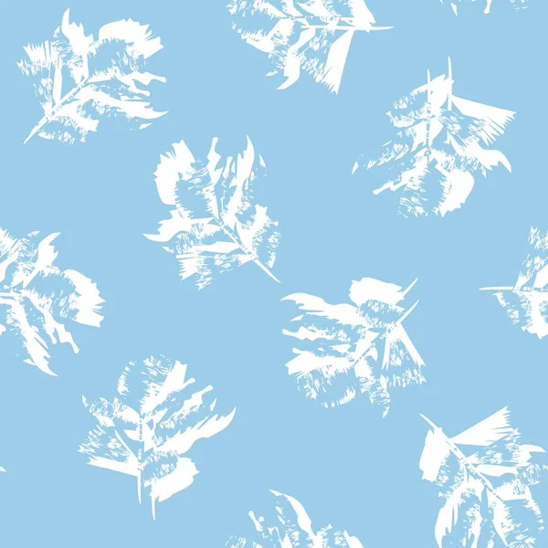 Moda tekstil, grafik ve el sanatları için Tropik Yaprak desenli fırça darbeleri