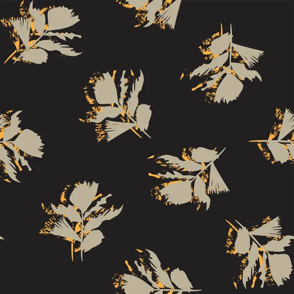 Moda tekstil, grafik ve el sanatları için Tropik Yaprak desenli fırça darbeleri