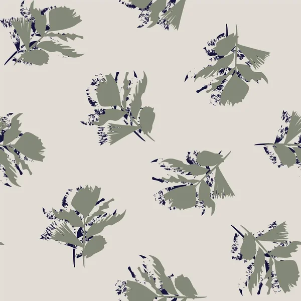 Moda tekstil, grafik ve el sanatları için Tropik Yaprak desenli fırça darbeleri