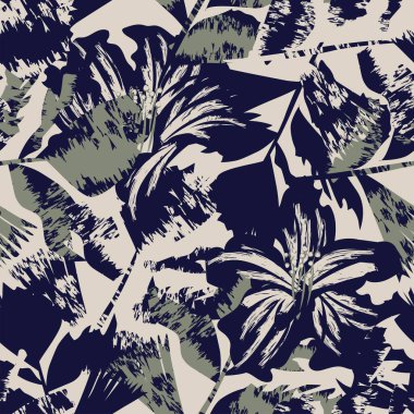 Moda tekstil, grafik, arka plan ve el sanatları için kusursuz desenli fırça darbeleri