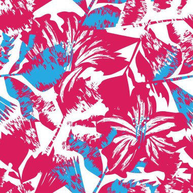 Moda tekstil, grafik, arka plan ve el sanatları için kusursuz desenli fırça darbeleri