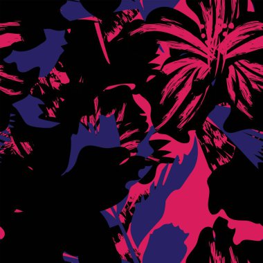 Moda tekstil, grafik, arka plan ve el sanatları için kusursuz desenli fırça darbeleri