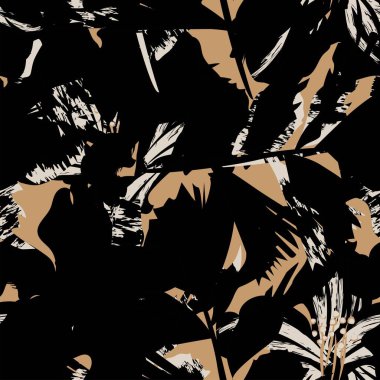 Moda tekstil, grafik, arka plan ve el sanatları için kusursuz desenli fırça darbeleri