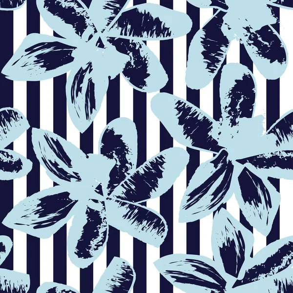 Floral Striped Seamless Pattern Design Fashion Textiles Graphics — Stock vektor