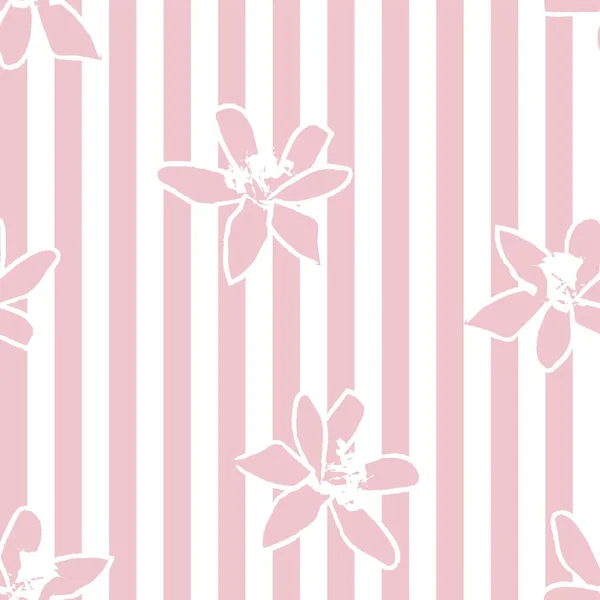 Floral Striped Seamless Pattern Design Fashion Textiles Graphics — Vetor de Stock