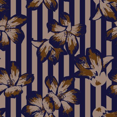 Moda tekstil ve grafikleri için çiçek desenli kusursuz desen tasarımı