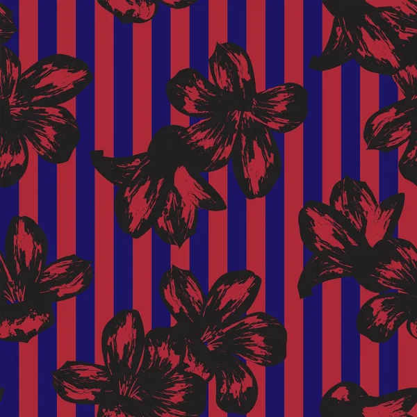 Floral Striped Seamless Pattern Design Fashion Textiles Graphics — ストックベクタ