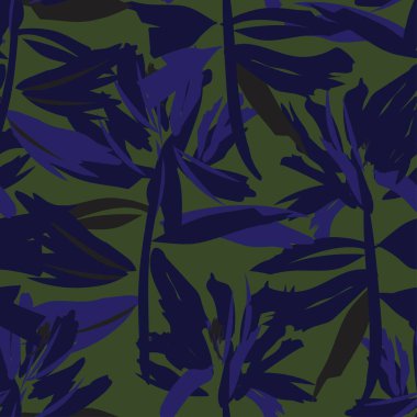 Moda tekstil, grafik, arka plan ve el sanatları için kusursuz desenli fırça darbeleri