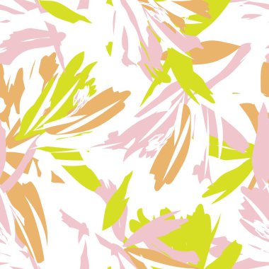 Moda tekstil, grafik, arka plan ve el sanatları için kusursuz desenli fırça darbeleri