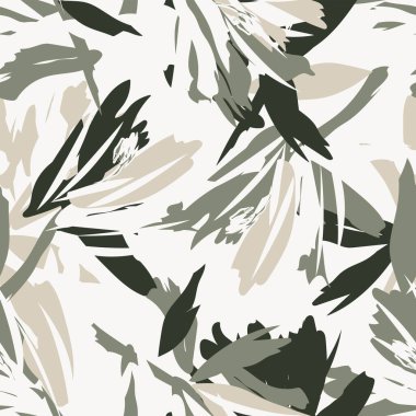 Moda tekstil, grafik, arka plan ve el sanatları için kusursuz desenli fırça darbeleri