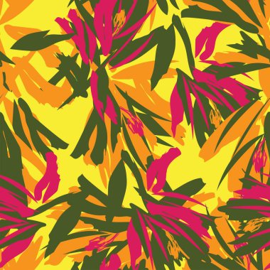 Moda tekstil, grafik, arka plan ve el sanatları için kusursuz desenli fırça darbeleri