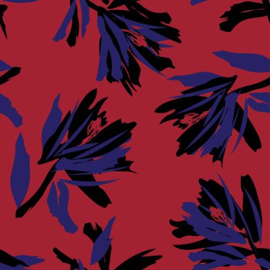 Moda tekstil, grafik, arka plan ve el sanatları için kusursuz desenli fırça darbeleri