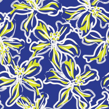 Moda tekstil, grafik, arka plan ve el sanatları için kusursuz desenli fırça darbeleri