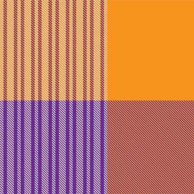 Moda tekstil ve grafikleri için uygun turuncu asimetrik ekose desenli kusursuz desen