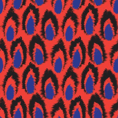 Moda tekstil ürünleri, ev eşyaları, grafikler, arka planlar için soyut fırça darbeleri kürk deseni tasarımı